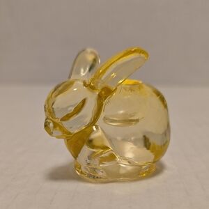 Yellow Glass Rabbit Candle Holder